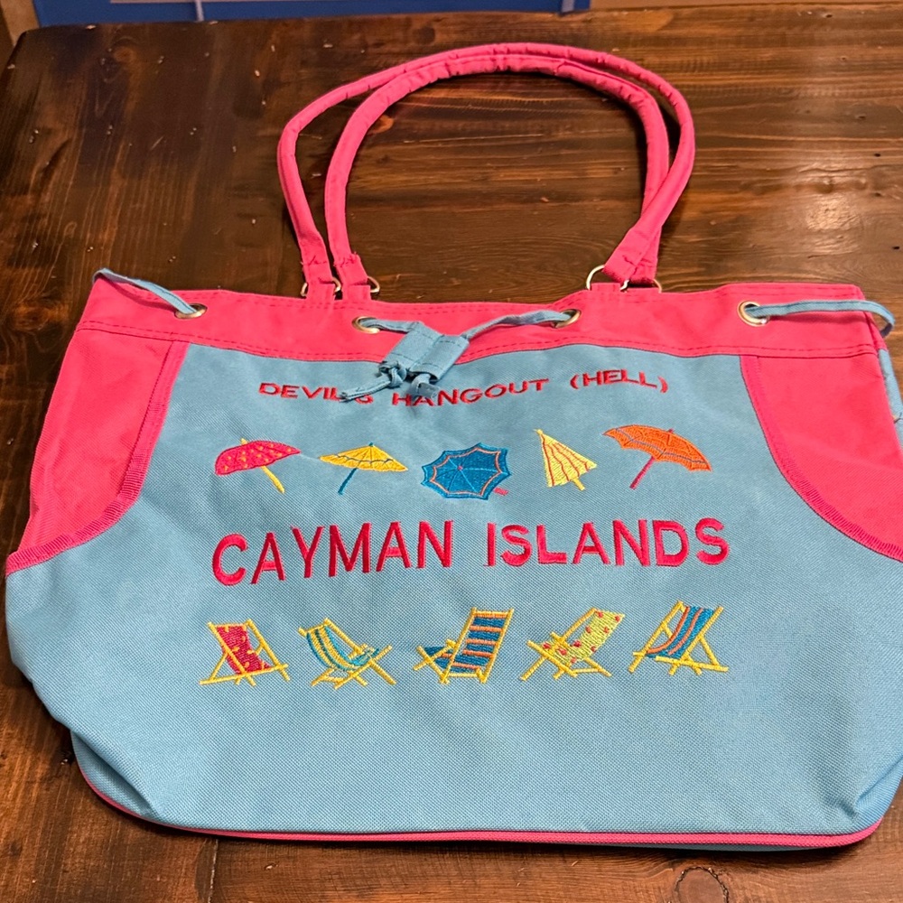 Cayman Islands Pink and Blue Tote Bag